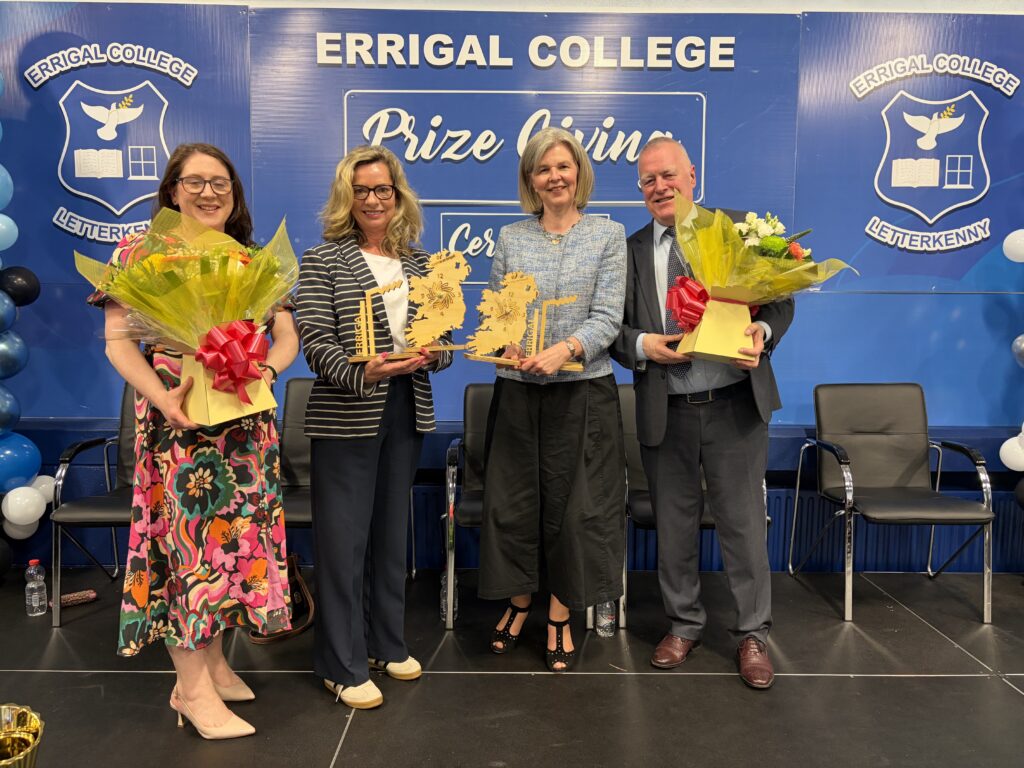 Errigal-College-MsMarkhamMsBridieOGradyDrLynnRamseyCllrJimmyKavanagh